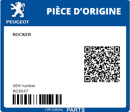 Product image: Peugeot - 803647 - CULBUTEUR  0