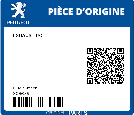 Product image: Peugeot - 803676 - EXHAUST POT  0