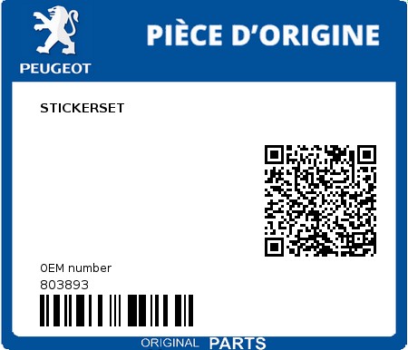 Product image: Peugeot - 803893 - STICKERSET  0