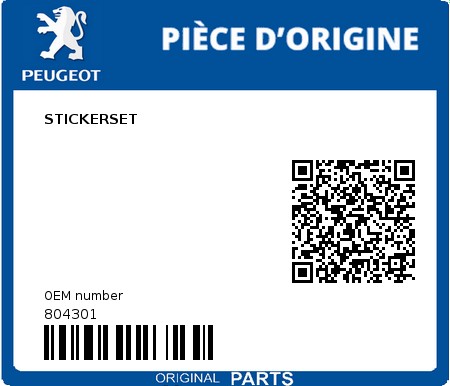 Product image: Peugeot - 804301 - DECOR KIT - STICKER  0