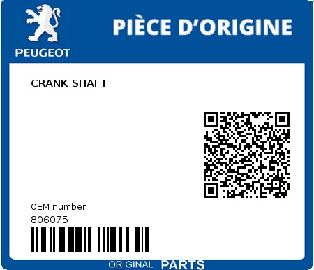 Product image: Peugeot - 806075 - CRANK SHAFT  0