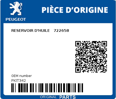 Product image: Peugeot - PKIT342 - RESERVOIR D'HUILE   722658  0