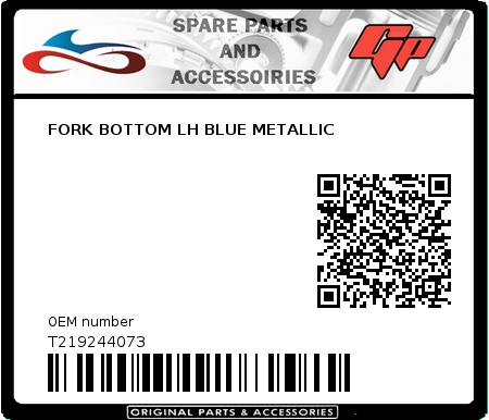 Product image: Tomos - T219244073 - FORK BOTTOM LH BLUE METALLIC  0
