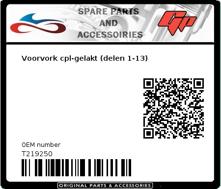 Product image: Tomos - T219250 - Voorvork cpl-gelakt (delen 1-13)  0