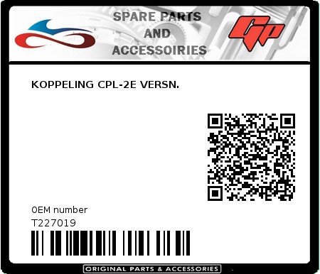 Product image: Tomos - T227019 - KOPPELING CPL-2E VERSN.  0