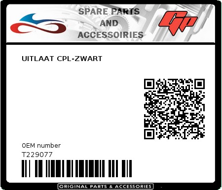 Product image: Tomos - T229077 - UITLAAT CPL-ZWART  0