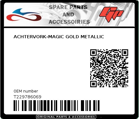 Product image: Tomos - T229786069 - ACHTERVORK-MAGIC GOLD METALLIC  0