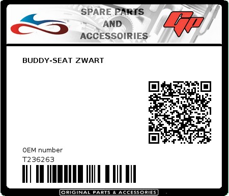 Product image: Tomos - T236263 - BUDDY-SEAT ZWART  0
