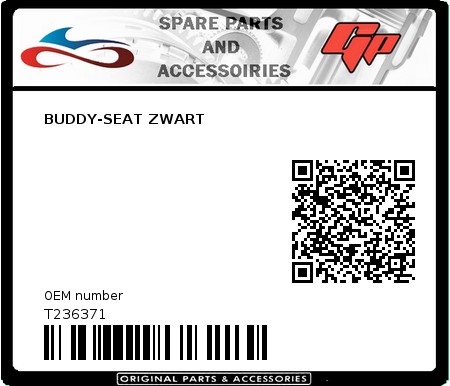 Product image: Tomos - T236371 - BUDDY-SEAT ZWART  0