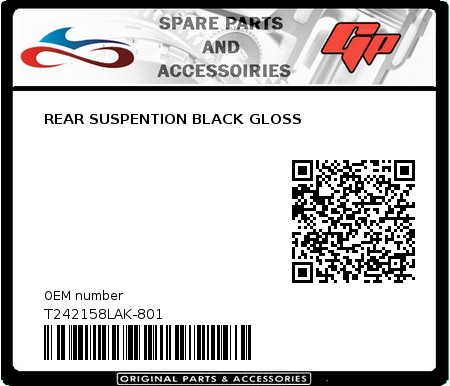 Product image: Tomos - T242158LAK-801 - REAR SUSPENTION BLACK GLOSS  0