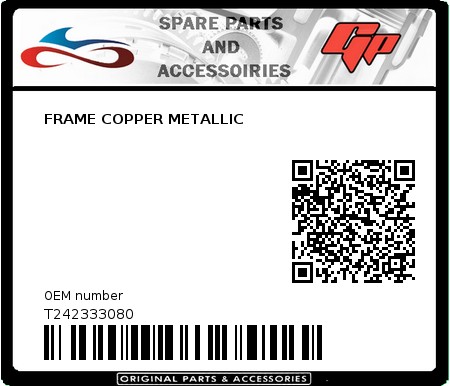 Product image: Tomos - T242333080 - FRAME COPPER METALLIC  0