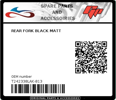 Product image: Tomos - T242338LAK-813 - REAR FORK BLACK MATT  0