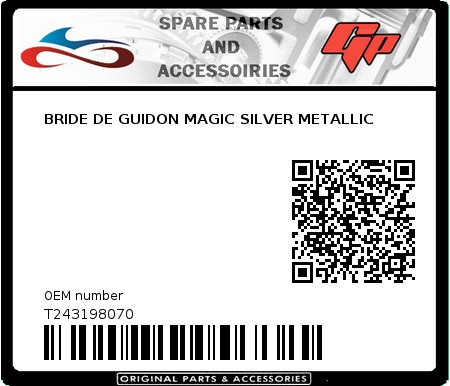 Product image: Tomos - T243198070 - BRIDE DE GUIDON MAGIC SILVER METALLIC  0