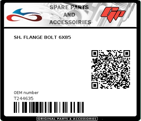 Product image: Tomos - T244635 - SH. FLANGE BOLT 6X85  0