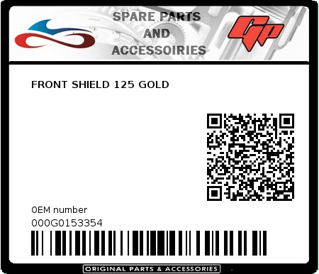 Product image: Derbi - 000G0153354 - FRONT SHIELD 125 GOLD   0