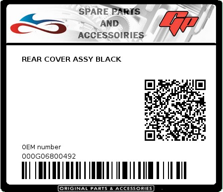 Product image: Derbi - 000G06800492 - REAR COVER ASSY BLACK  