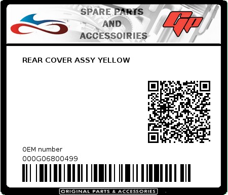 Product image: Derbi - 000G06800499 - REAR COVER ASSY YELLOW  