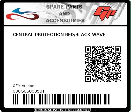 Product image: Derbi - 000G06800581 - CENTRAL PROTECTION RED/BLACK WAVE  