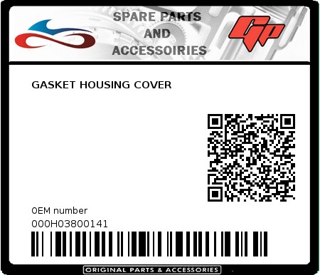 Product image: Derbi - 000H03800141 - GASKET HOUSING COVER  