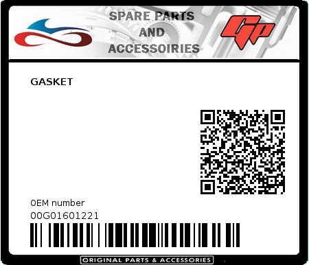 Product image: Derbi - 00G01601221 - GASKET  