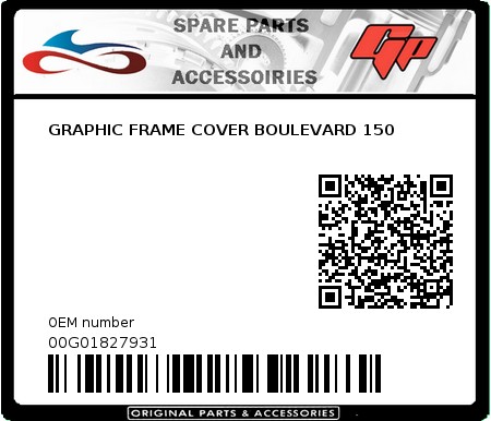 Product image: Derbi - 00G01827931 - GRAPHIC FRAME COVER BOULEVARD 150   0