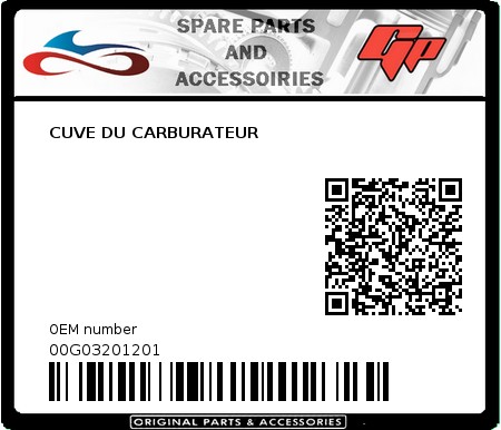 Product image: Derbi - 00G03201201 - CUVE DU CARBURATEUR  0