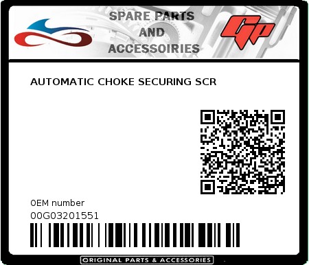 Product image: Derbi - 00G03201551 - AUTOMATIC CHOKE SECURING SCR 