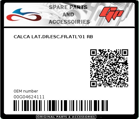 Product image: Derbi - 00G04624111 - CALCA LAT.DR.ESC.FR.ATL'01 RB  0