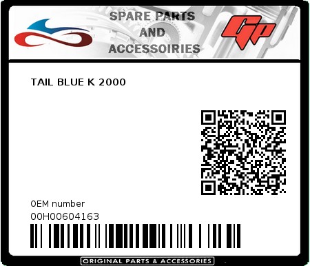 Product image: Derbi - 00H00604163 - TAIL BLUE K 2000  