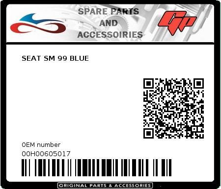 Product image: Derbi - 00H00605017 - SEAT SM 99 BLUE 