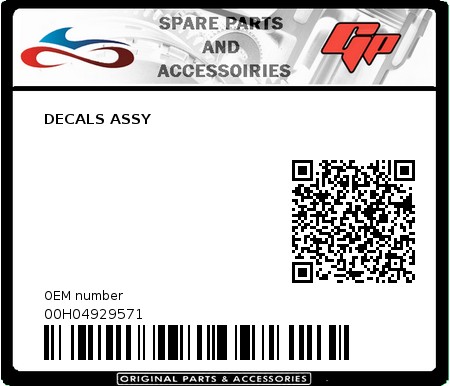 Product image: Derbi - 00H04929571 - DECALS ASSY 