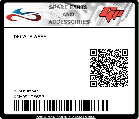 Product image: Derbi - 00H05176653 - DECALS ASSY 