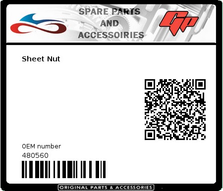 Product image: Derbi - 480560 - Sheet Nut 