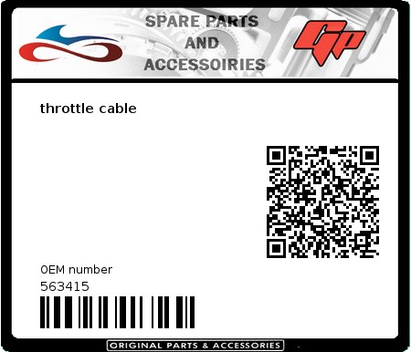 Product image: Derbi - 563415 - throttle cable  0