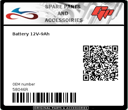 Product image: Derbi - 58046R - Battery 12V-9Ah  0