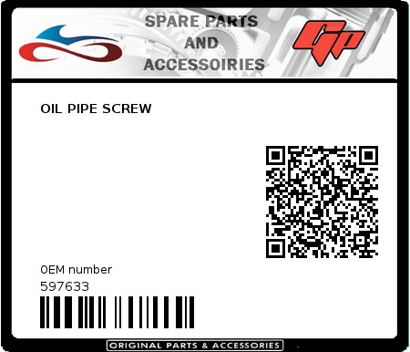 Product image: Derbi - 597633 - OIL PIPE SCREW  0