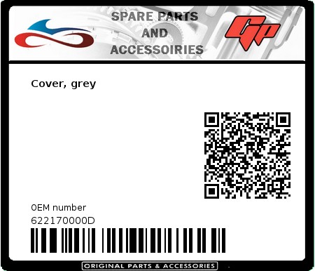 Product image: Derbi - 622170000D - Cover, grey  0