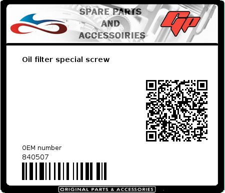Product image: Derbi - 840507 - Oil filter special screw  0