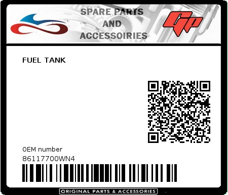 Product image: Derbi - 86117700WN4 - FUEL TANK 