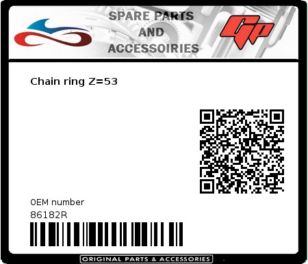 Product image: Derbi - 86182R - Chain ring Z=53  0