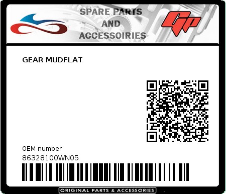 Product image: Derbi - 86328100WN05 - GEAR MUDFLAT  0