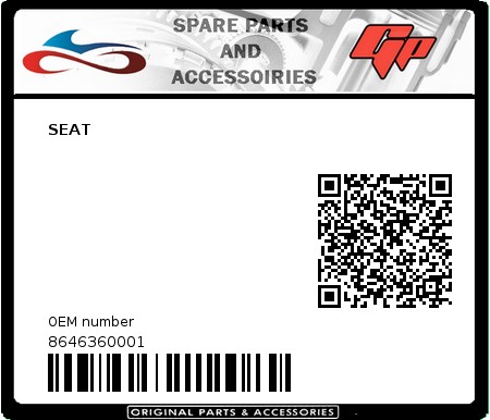 Product image: Derbi - 8646360001 - SEAT  0