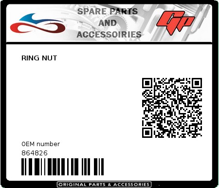 Product image: Derbi - 864826 - RING NUT  0