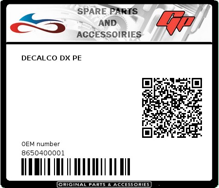 Product image: Derbi - 8650400001 - DECALCO DX PE  0