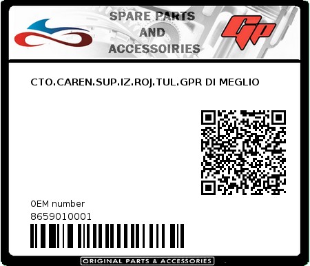 Product image: Derbi - 8659010001 - CTO.CAREN.SUP.IZ.ROJ.TUL.GPR DI MEGLIO  0