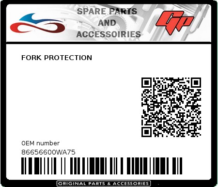 Product image: Derbi - 86656600WA75 - FORK PROTECTION 