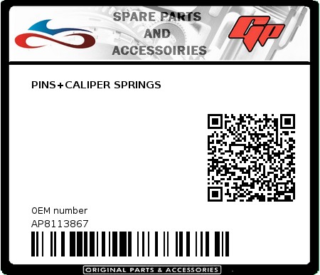 Product image: Derbi - AP8113867 - PINS+CALIPER SPRINGS  0