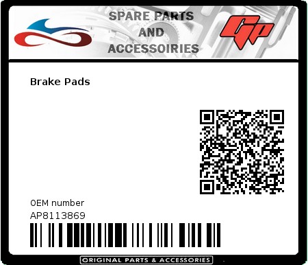 Product image: Derbi - AP8113869 - Brake Pads  0