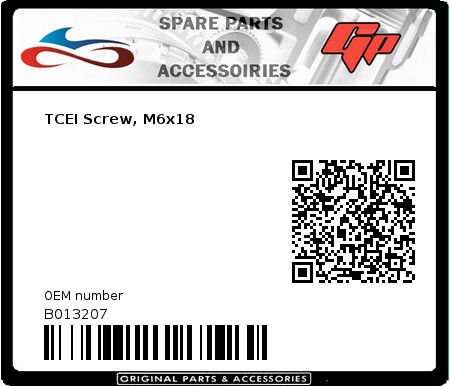 Product image: Derbi - B013207 - TCEI Screw, M6x18 