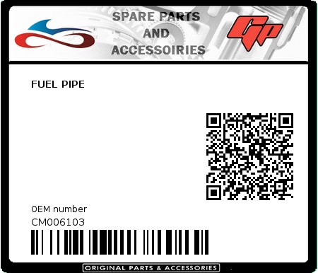 Product image: Derbi - CM006103 - FUEL PIPE 